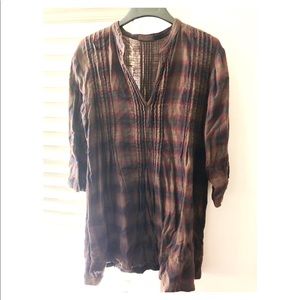 CP SHADES Cotton Plaid Tunic - Size Large